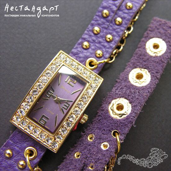 Часы-браслет Geneva Violet Gold Rectangular, изображение 5