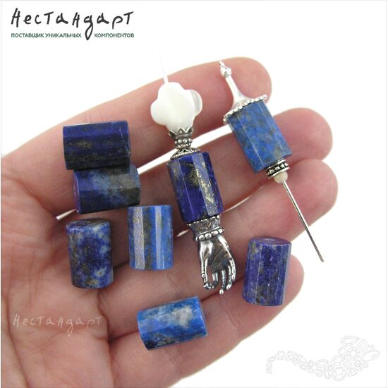 Лазурит натуральный Cylinder 15х10 мм, изображение 3