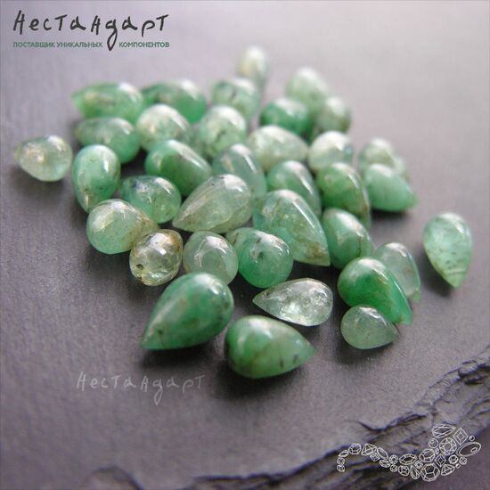 Берилл-изумруд натуральный капля 6-7.5 мм, изображение 2