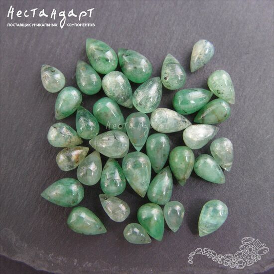 Берилл-изумруд натуральный капля 8-10 мм, изображение 3