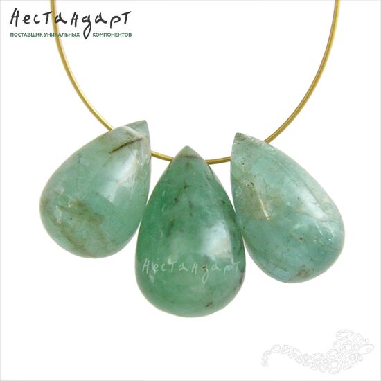 Берилл-изумруд натуральный капля 8-10 мм, изображение 4