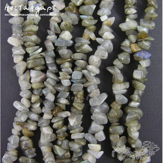 Лабрадор натуральный галтовка 5-10 мм (нить 20 см)