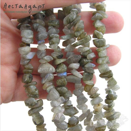 Лабрадор натуральный галтовка 5-10 мм (нить 20 см), изображение 2