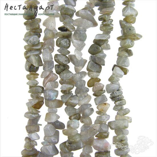 Лабрадор натуральный галтовка 5-10 мм (нить 20 см), изображение 4