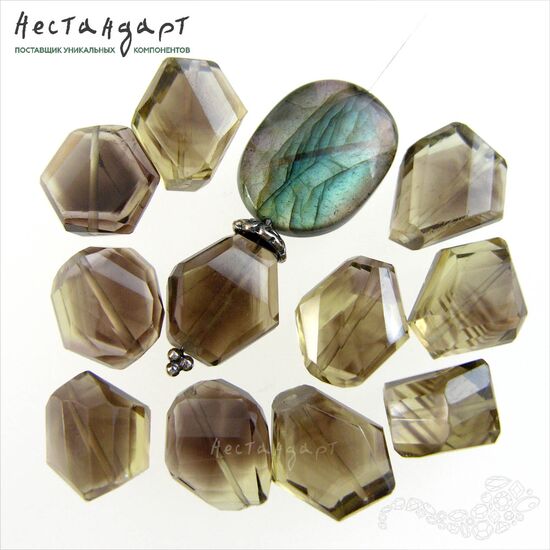 Цитрин натуральный дымчатый Cut Desired 11-15 мм