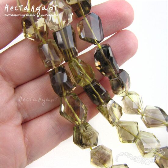 Цитрин натуральный дымчатый Cut Desired 11-15 мм, изображение 4