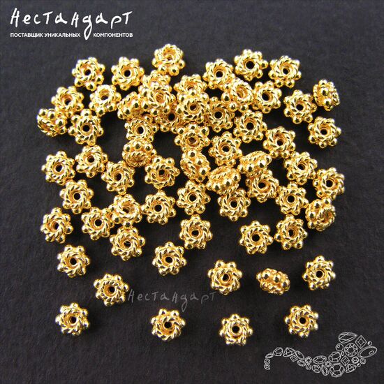 Бусина Granulato Vermeil Sterling Silver 4х3 мм