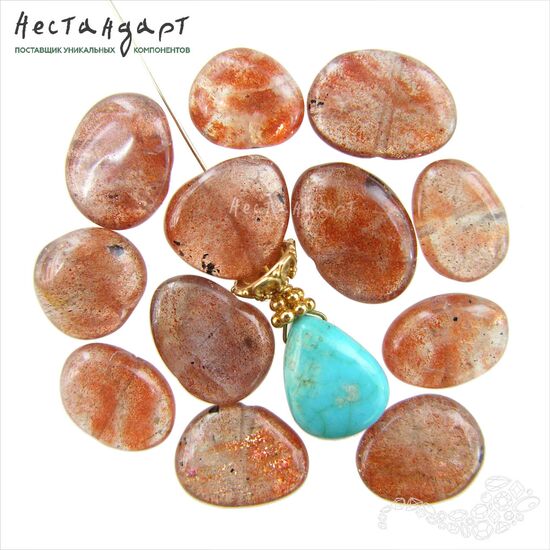 Гелиолит натуральный Sunstone Lollipop 13-17 мм, изображение 3