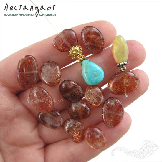 Гелиолит натуральный Sunstone Lollipop 13-17 мм, изображение 4