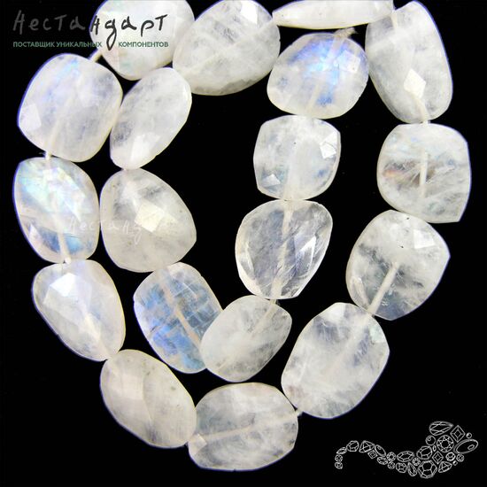 Лунный камень натуральный с огранкой Magnifier 14-19 мм, изображение 2