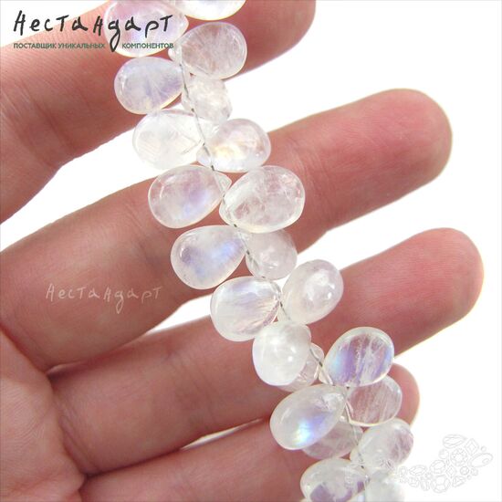 Лунный камень натуральный гладкая капля Teardrop 10-12 мм, изображение 3