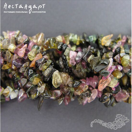 Турмалин натуральный галтовка 4-10 мм (нить 20 см), изображение 4