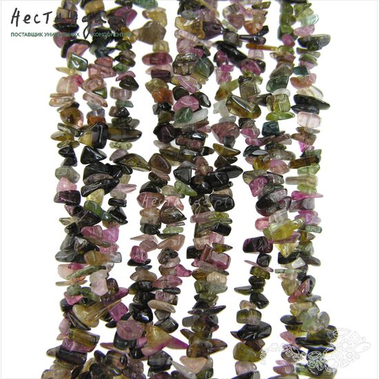 Турмалин натуральный галтовка 4-10 мм (нить 20 см), изображение 5