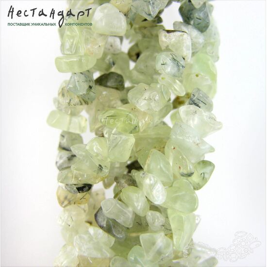 Пренит натуральный галтовка 6-14 мм (нить 20 см), изображение 6