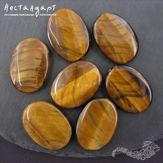 Тигровый глаз натуральный Oval 31х23 мм, изображение 2