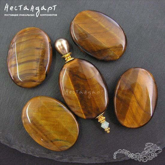 Тигровый глаз натуральный Oval 31х23 мм, изображение 5