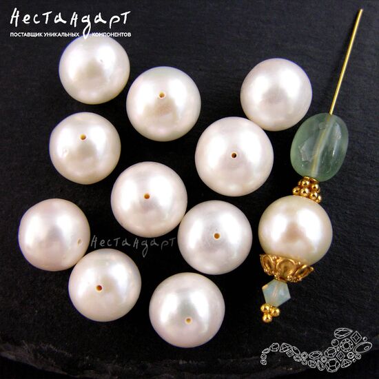 Жемчуг натуральный Мajestic White 11-14 мм