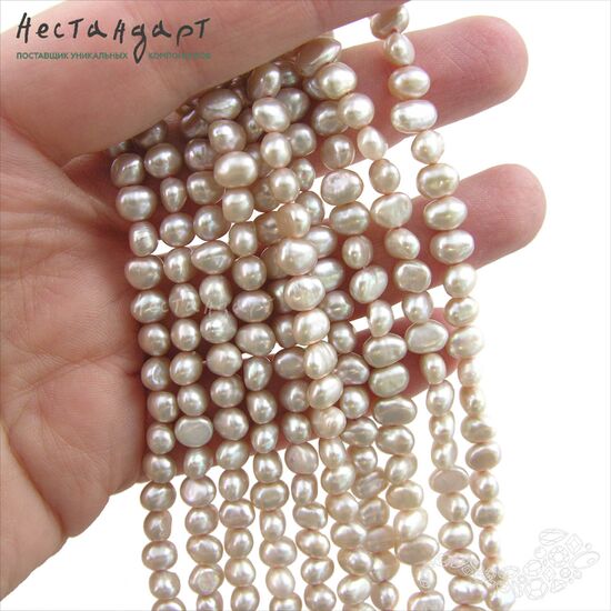 Жемчуг натуральный Rose Nude 6-7 мм (нить 38 см), изображение 2