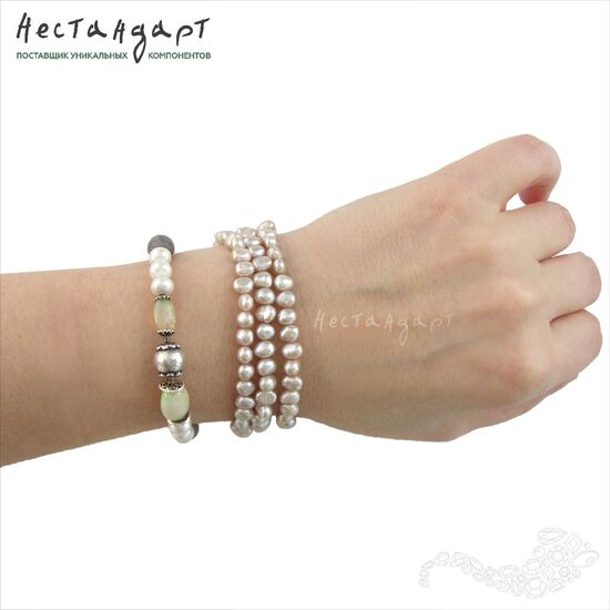 Жемчуг натуральный Rose Nude 6-7 мм (нить 38 см), изображение 4