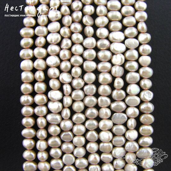 Жемчуг натуральный Rose Nude 6-7 мм (нить 38 см), изображение 5