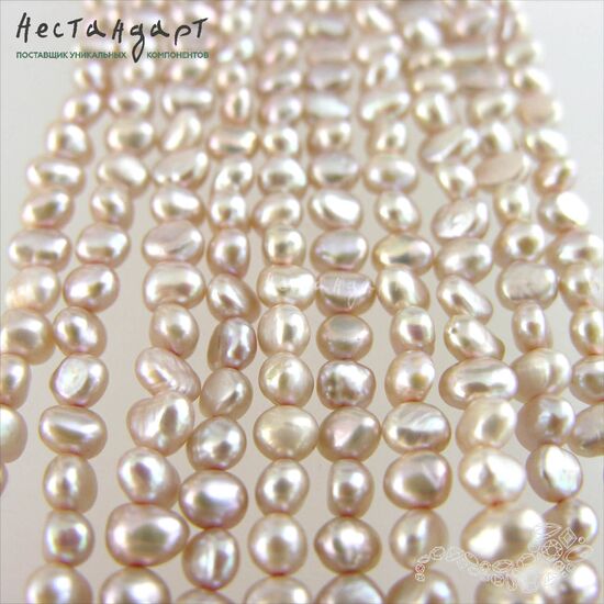Жемчуг натуральный Rose Nude 6-7 мм (нить 38 см), изображение 6