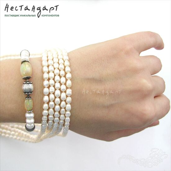 Жемчуг натуральный белый Rice Superb 5 мм (нить 23 см), изображение 5