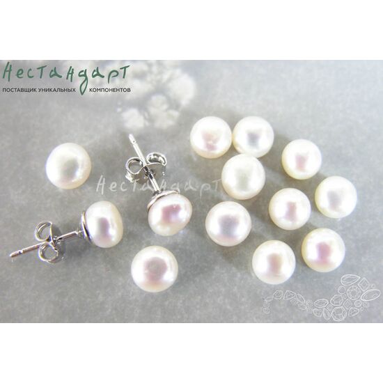 Жемчуг натуральный для пуссет белый 6 мм (уп.10 шт.), изображение 3