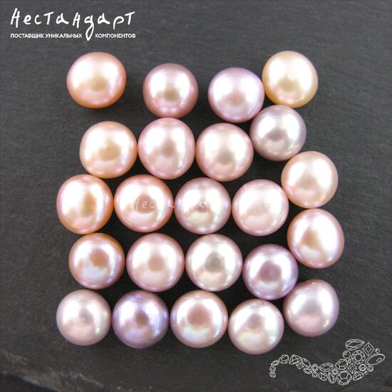 Жемчуг натуральный полусверленный Lavender Pink 8 мм (пара), изображение 4