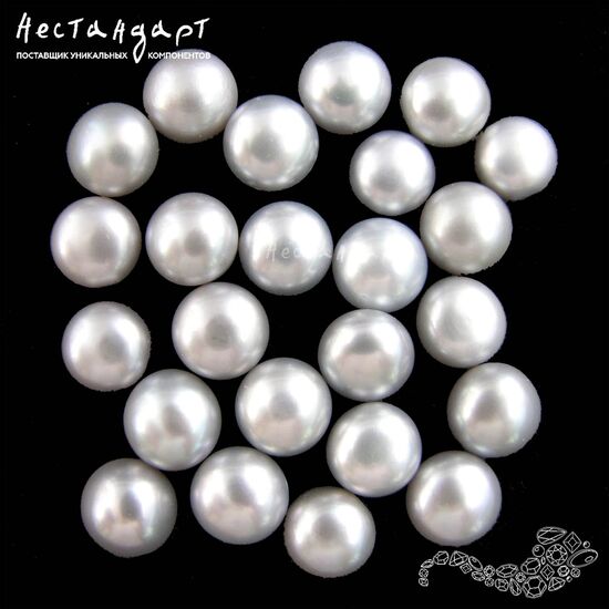 Жемчуг натуральный полусверленный Gray 8-8,5 мм (пара), изображение 4