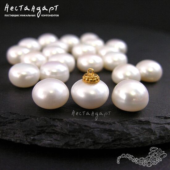 Жемчуг натуральный полусверленный White 11,5-12 мм, изображение 2