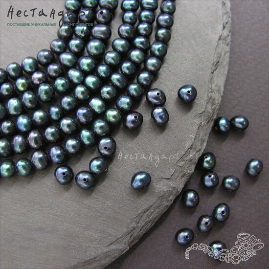 Жемчуг натуральный Cairo Night 5-6 мм (уп. 10 шт.), изображение 5