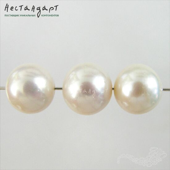 Жемчуг натуральный сферический белый 10-11 мм, изображение 5