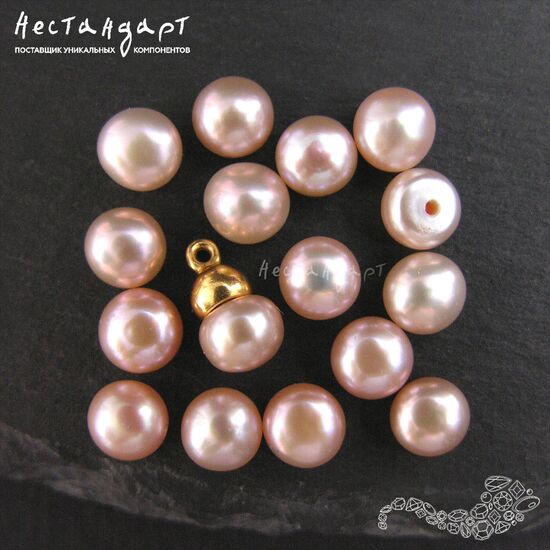 Жемчуг натуральный полусверленный Delicious Pale Lilac 6-6,5 мм (пара)