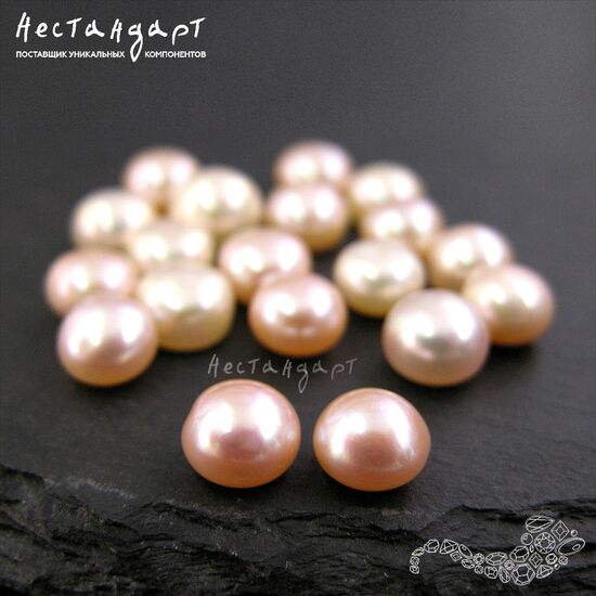 Жемчуг натуральный полусверленный Peach 8-8,5 мм (пара), изображение 3