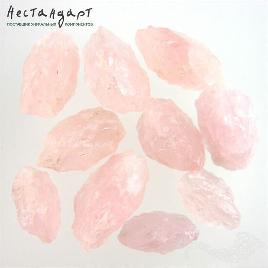 Кварц розовый натуральный Hammered Almond 19-22 мм, изображение 4