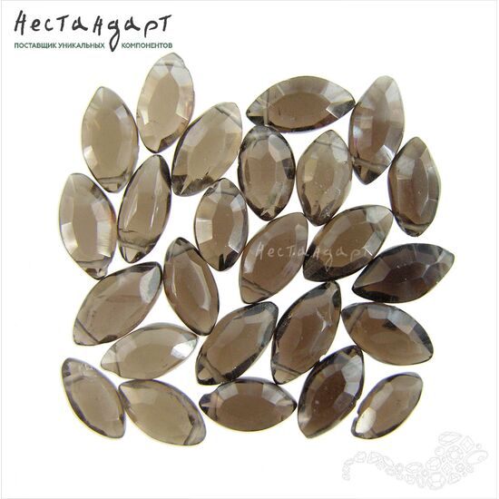 Кварц натуральный дымчатый Rauchtopaz Briolette Marquise 9-10 мм (уп. 5 шт.)