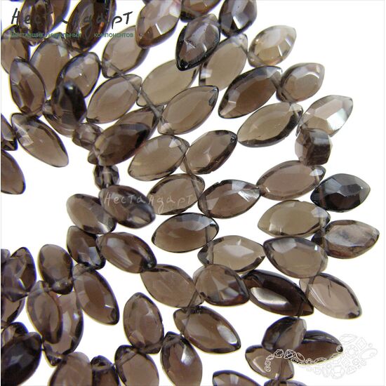 Кварц натуральный дымчатый Rauchtopaz Briolette Marquise 9-10 мм (уп. 5 шт.), изображение 6