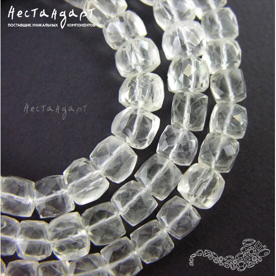 Кварц натуральный прозрачный Cube с огранкой 7-8 мм (уп. 3 шт.), изображение 4