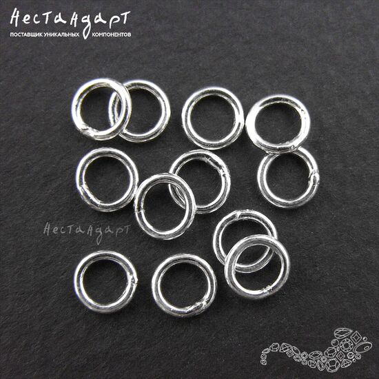 Кольцо соединительное паяное Sterling Silver 4,5х0,9 мм