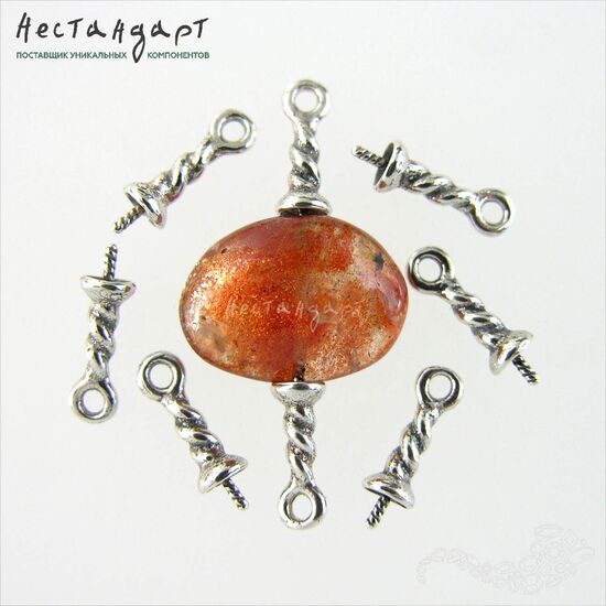 Концевик со штифтом Twisted Rope Sterling Silver 13 мм
