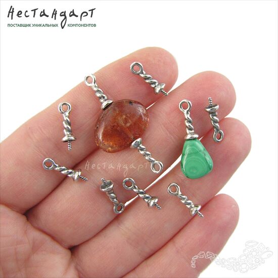 Концевик со штифтом Twisted Rope Sterling Silver 13 мм, изображение 3