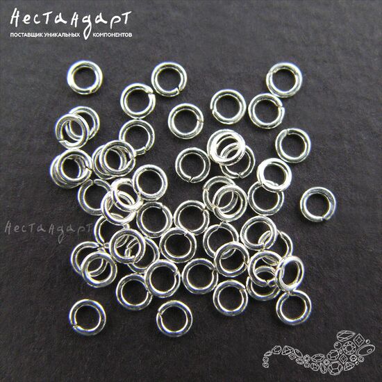 Кольцо разъемное Sterling Silver 3х0,6 мм (уп. 10 шт.)
