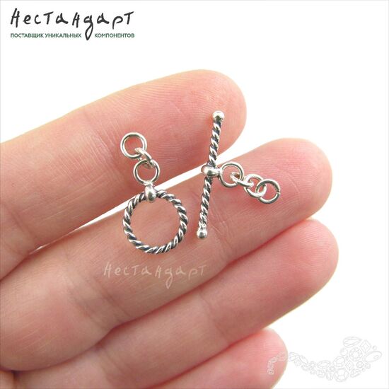 Замок-тогл Twisted Sterling Silver 10 мм, изображение 2