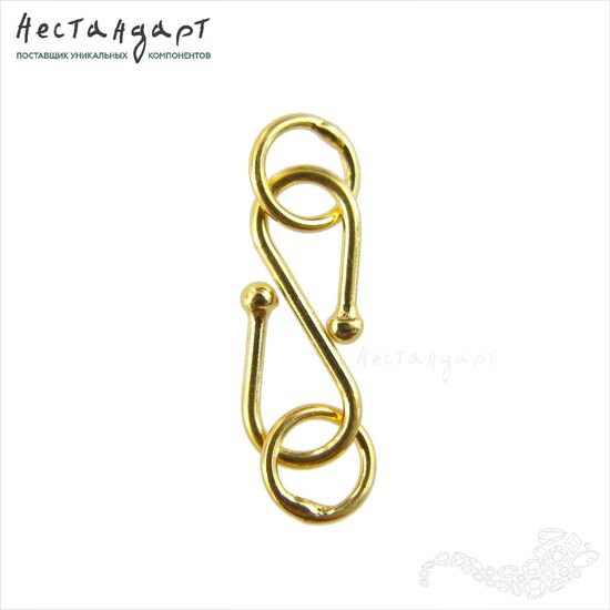 Замок-крючок S-hook Vermeil Sterling Silver 15х6 мм