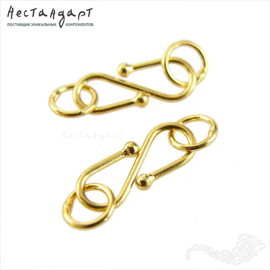 Замок-крючок S-hook Vermeil Sterling Silver 15х6 мм, изображение 4