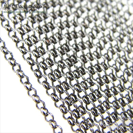 Цепочка Rolo Gun Black 2 мм