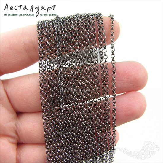 Цепочка Rolo Gun Black 2 мм, изображение 2