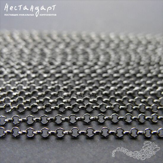 Цепочка Rolo Gun Black 2 мм, изображение 3