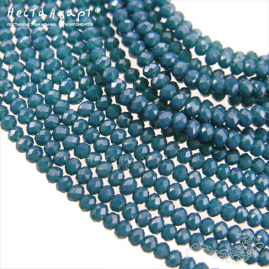 Хрустальная бусина Pastel Blue Opal 3х2 мм (нить 43 см), изображение 5