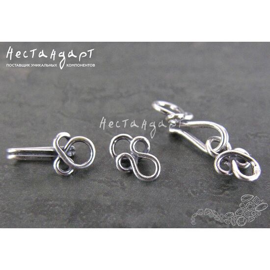 Замок-крючок Sterling Silver 11х5 мм, изображение 2